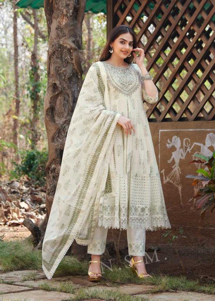 Pure Cotton Embroidery Anarkali Gown